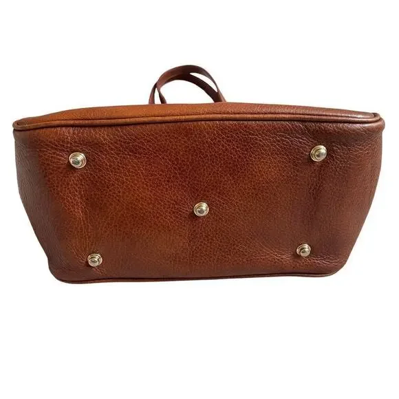 Vintage Dooney & Bourke Pebbled Leather Shoulder Bag | Expandable Brass Hardware - Picture 8 of 16